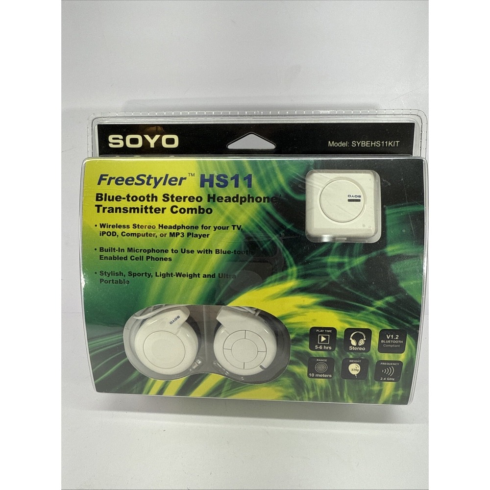 SOYO FreeStyler ✨HS11 Wireless Bluetooth Stereo Headphone Transmitter  Combo✨NIB